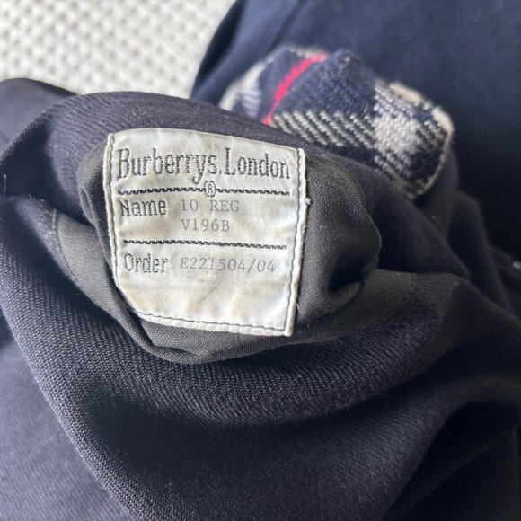 Vintage Burberry England Navy Blue Wool Blouson Zip Jacket Nova Check - 10 - Picture 16 of 16
